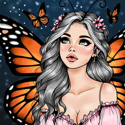butterfly fairy realistic girl