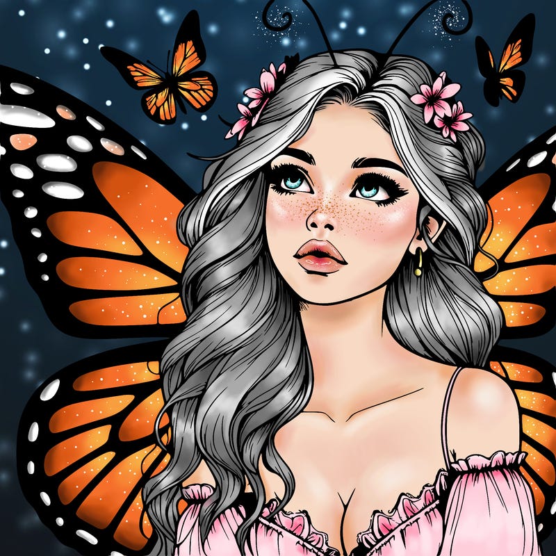 butterfly fairy realistic girl