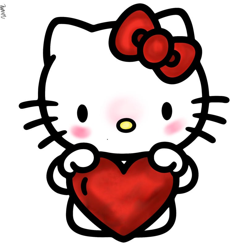hello kitty with a big heart