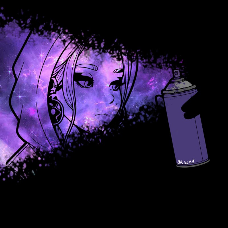 a realistic girl, spray painting