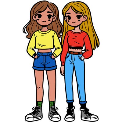 two teen girls standing next to each other