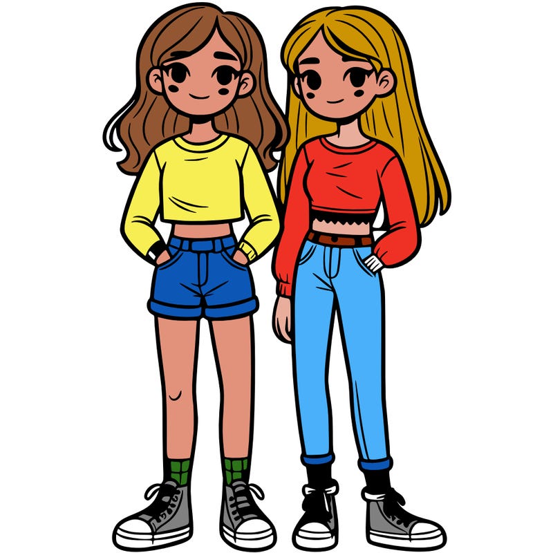 two teen girls standing next to each other