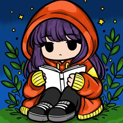 girl in oversized hoodie reading a book
