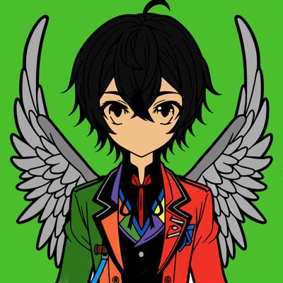 anime boy with wings