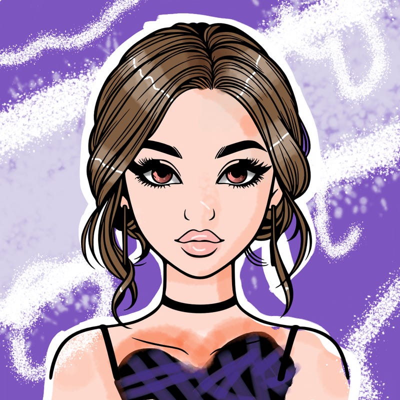 realistic girl with makeup on