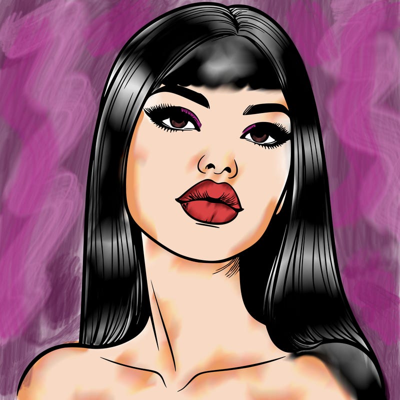 realistic woman with full lips