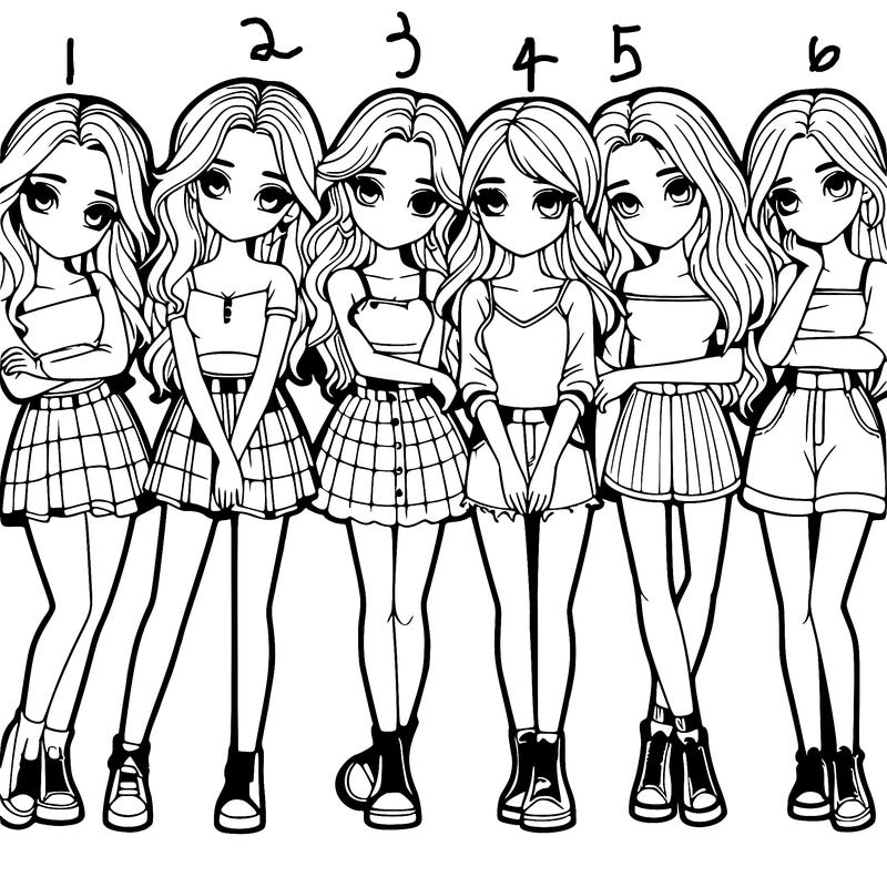 a group of girls realistic