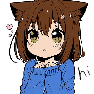 shy anime catgirl