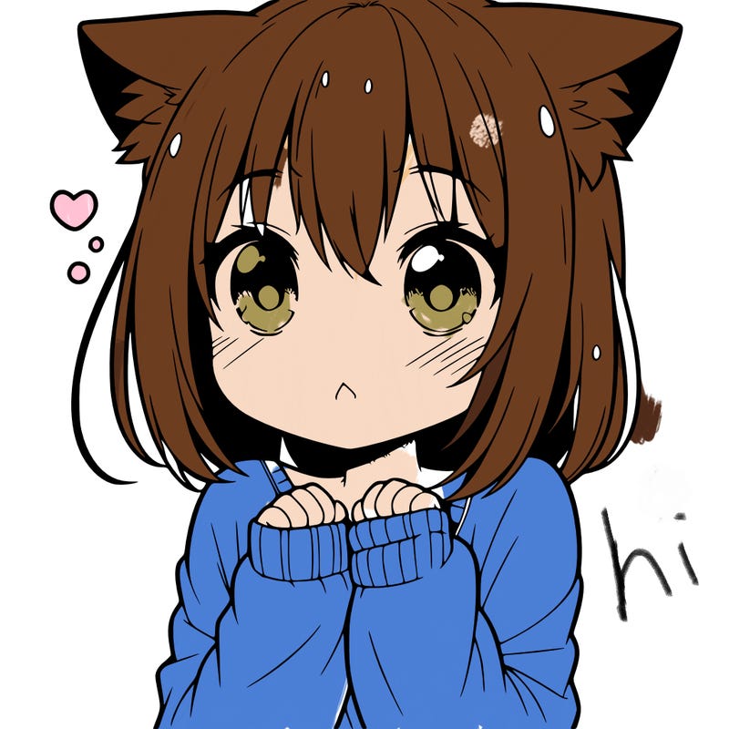 shy anime catgirl
