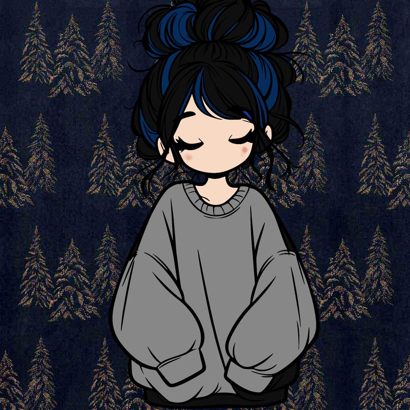 girl with baggy sweatshirt and messy bun