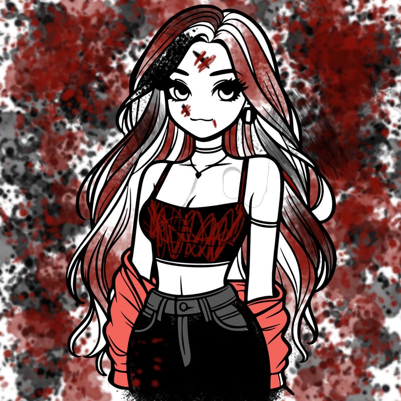 long haired girl with crop top and jeans