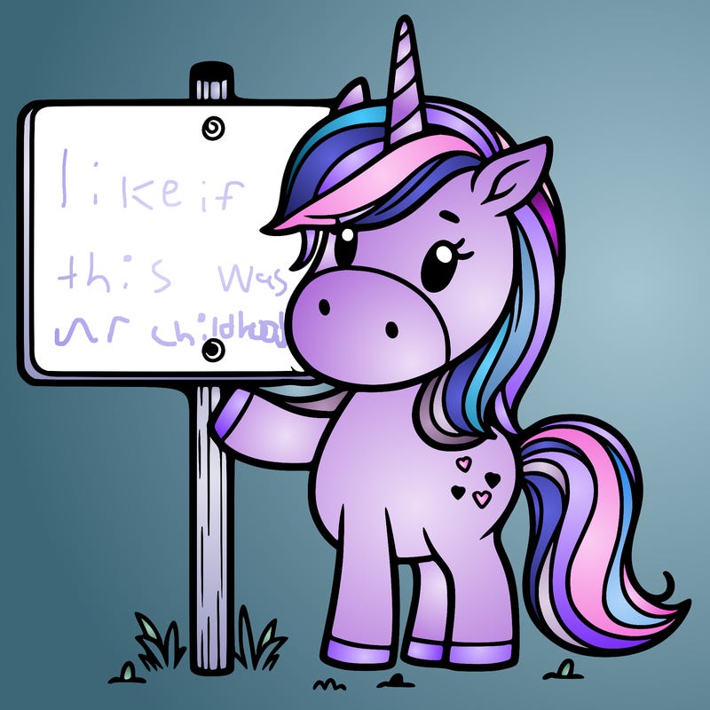 unicorn holding a sign