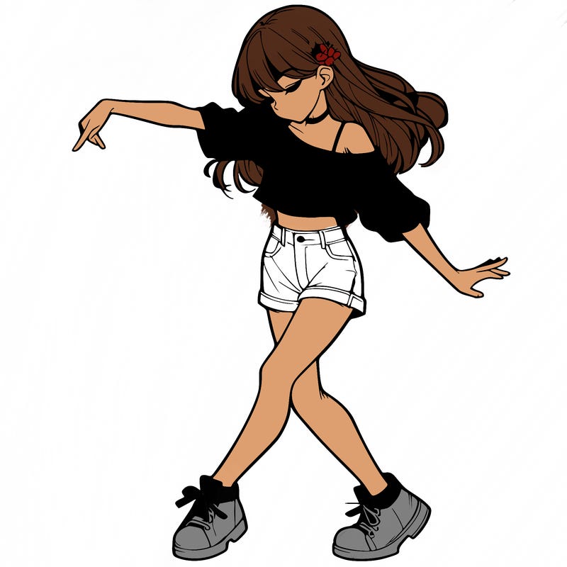 realistic girl danceing