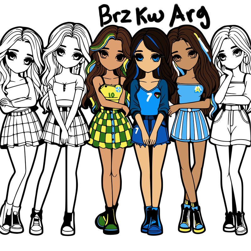 a group of girls realistic