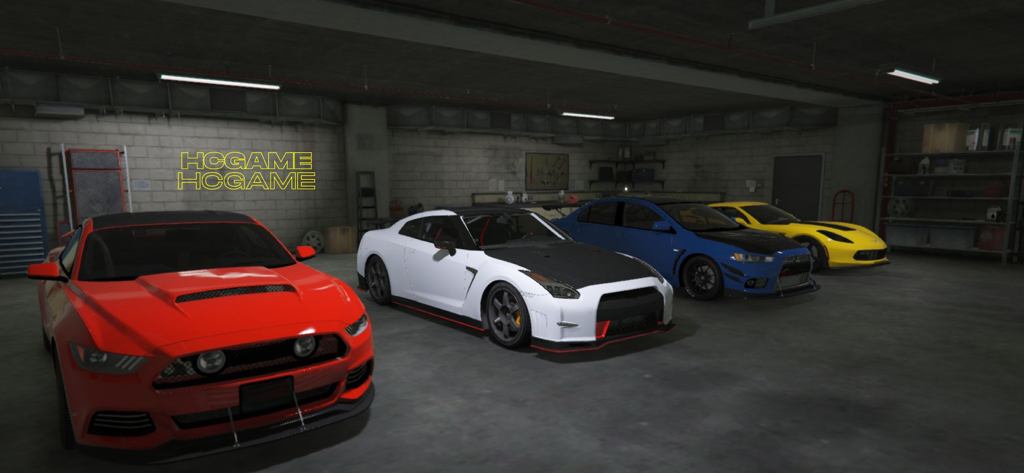 Pro Car Parking Simulation - A selection of realistic sports cars in a garage from Pro Car Parking Simulation