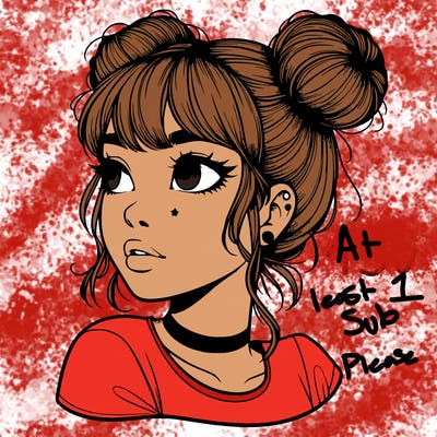 realistic girl with spacebuns