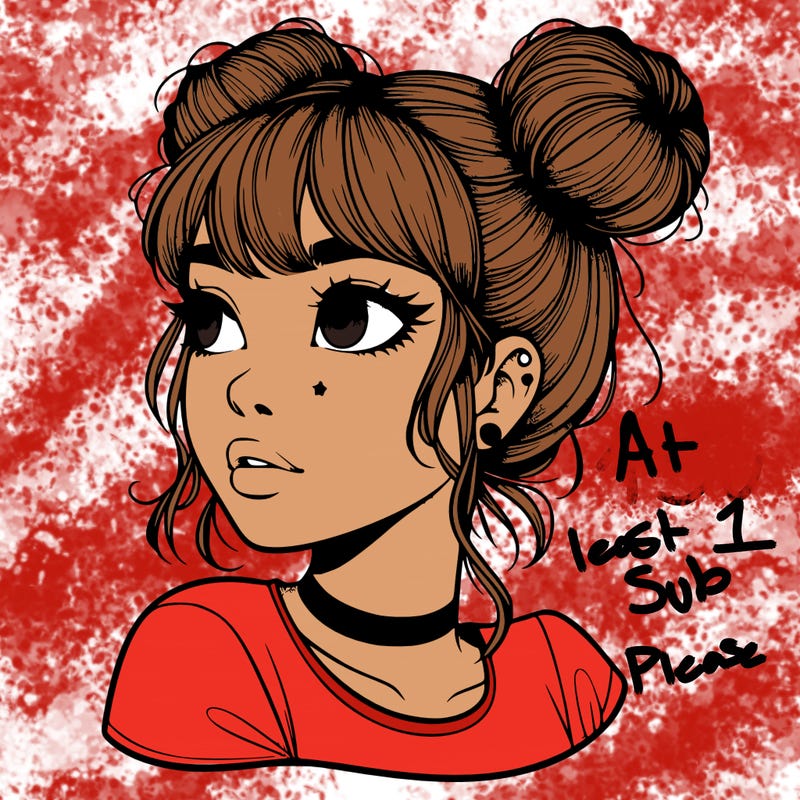 realistic girl with spacebuns