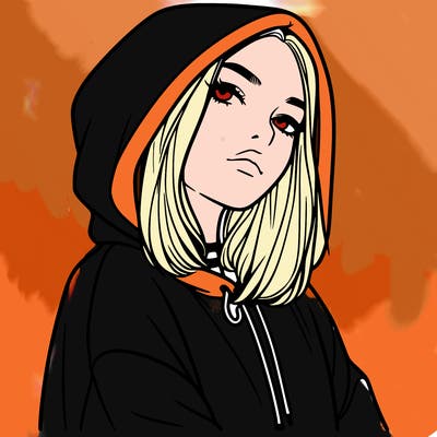 a realistic girl in a hoodie