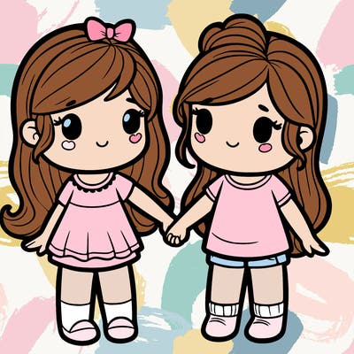 a girl and girl holding hands
