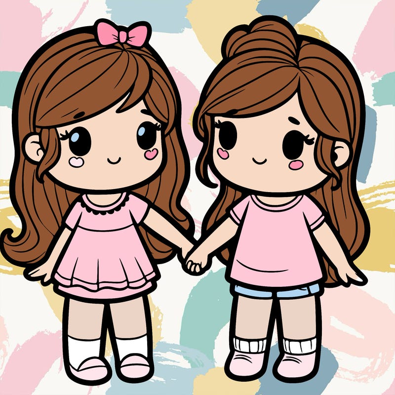 a girl and girl holding hands