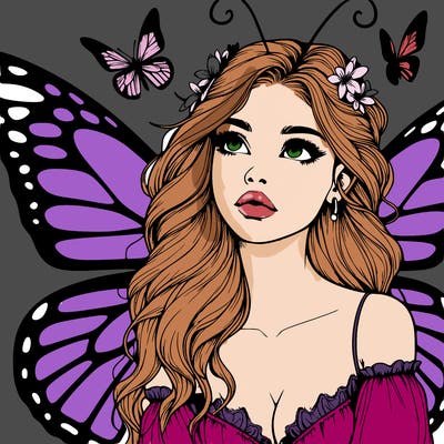 butterfly fairy realistic girl