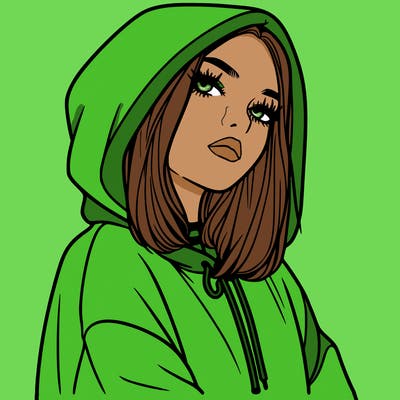 a realistic girl in a hoodie