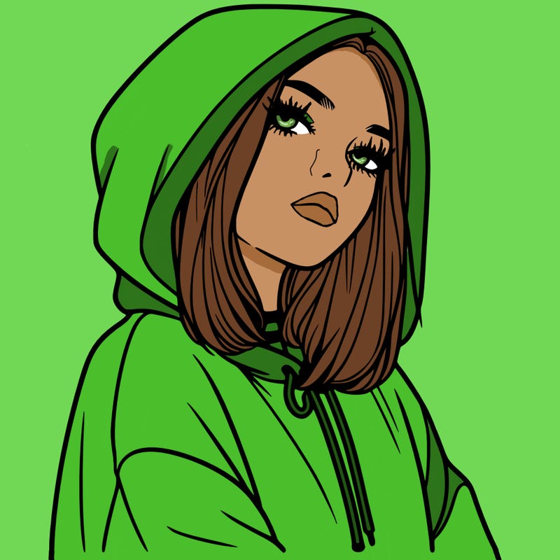 a realistic girl in a hoodie