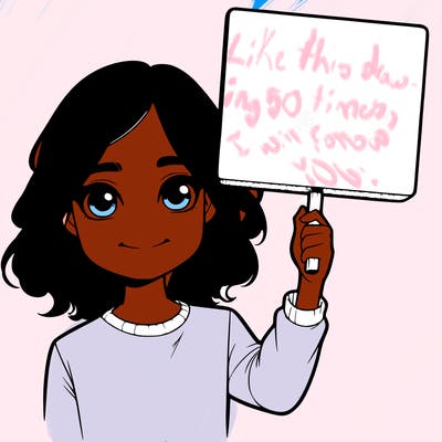 realistic girl holding up a sign