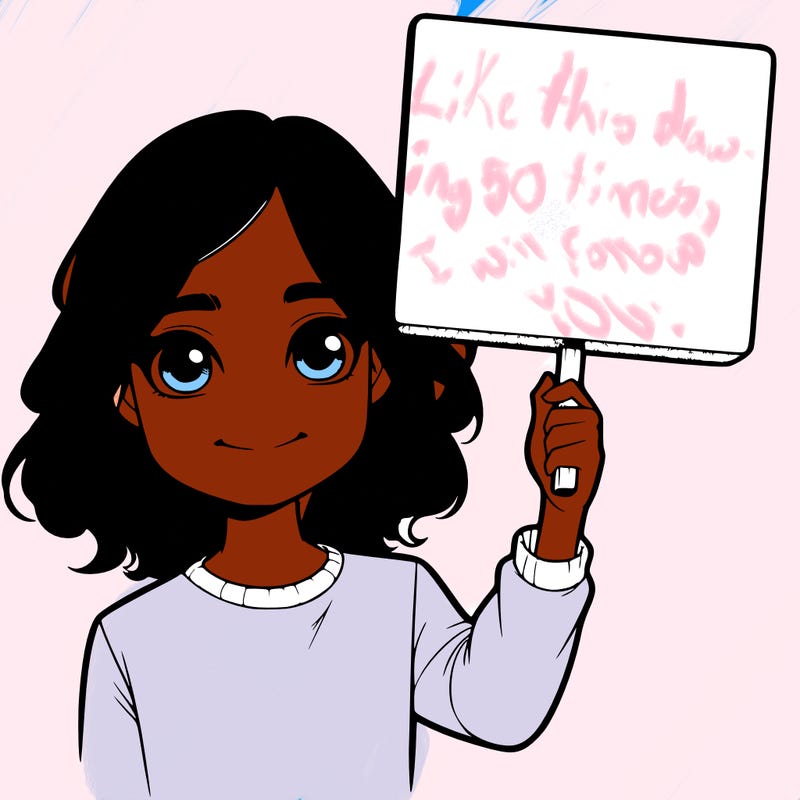 realistic girl holding up a sign