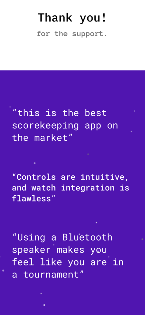 Side Out - Pickleball - User testimonials for Side Out Pickleball app praising its intuitive controls and watch integration