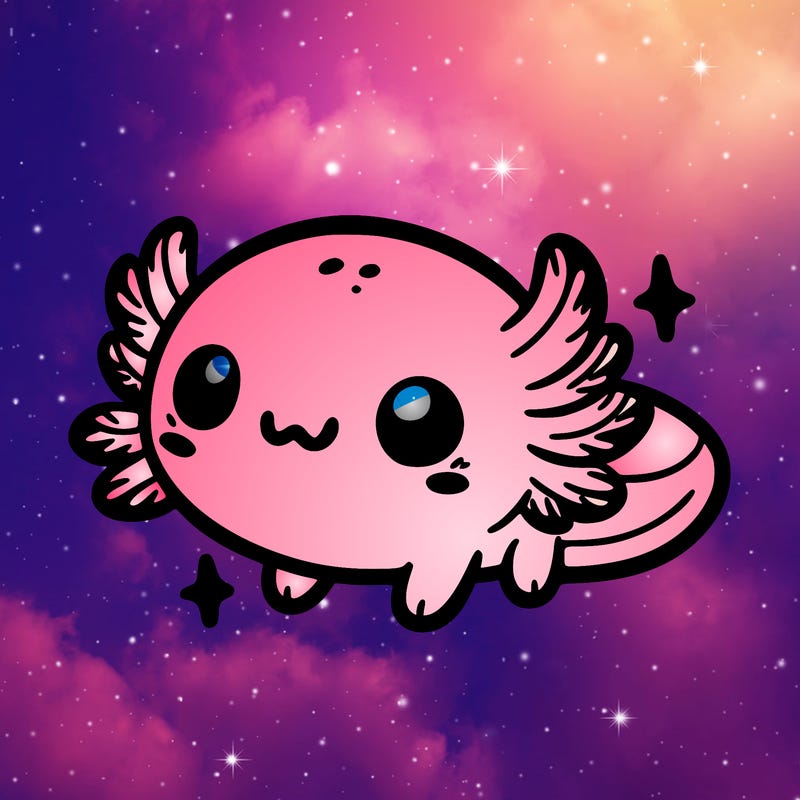 cute easy baby axolotl