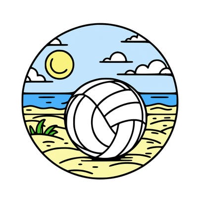 volleyball on a beach