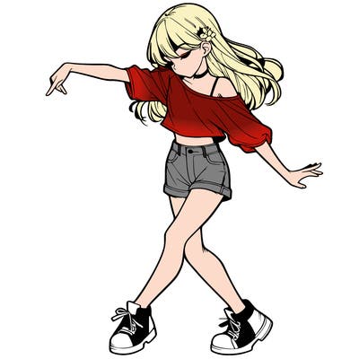 realistic girl danceing