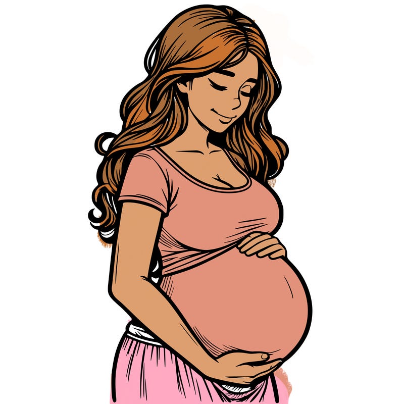 woman heavily pregnant realistic