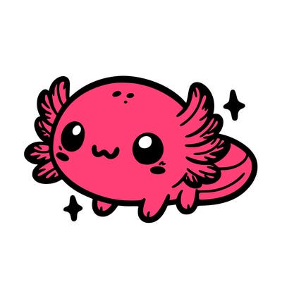 cute easy baby axolotl