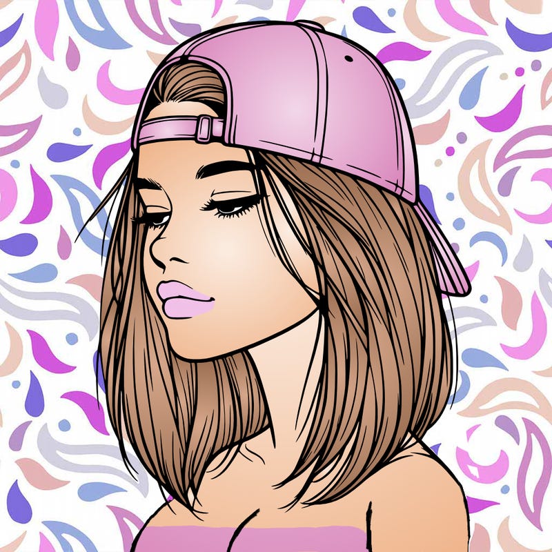 realistic  girl with a backwards hat