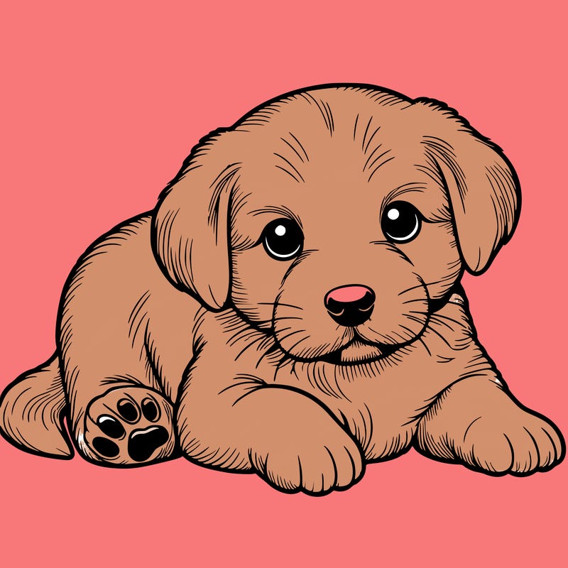 a cute realistic puppy