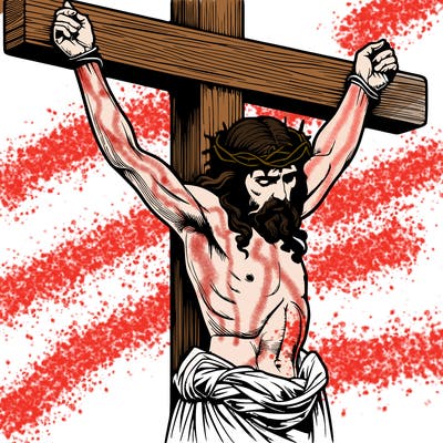 jesus realistic on the cross