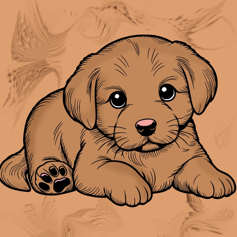 a cute realistic puppy
