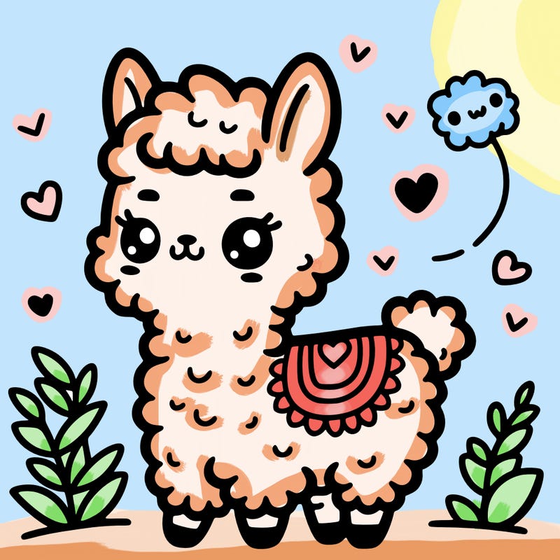 cute kawaii llama