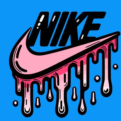 dripping nike logo