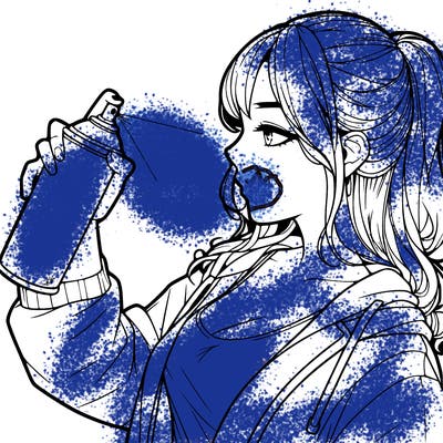 a realistic girl spray, painting