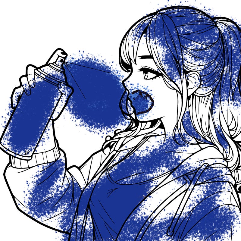 a realistic girl spray, painting
