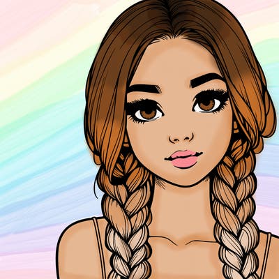 realistic girl with braids