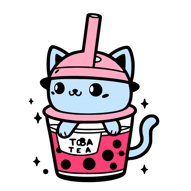 boba tea cat