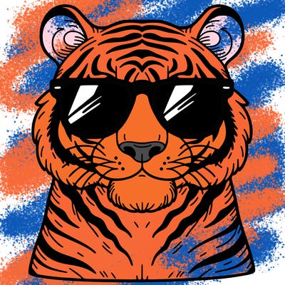 tiger with sunglasses