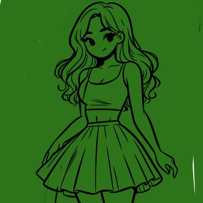 woman in a skirt and crop top