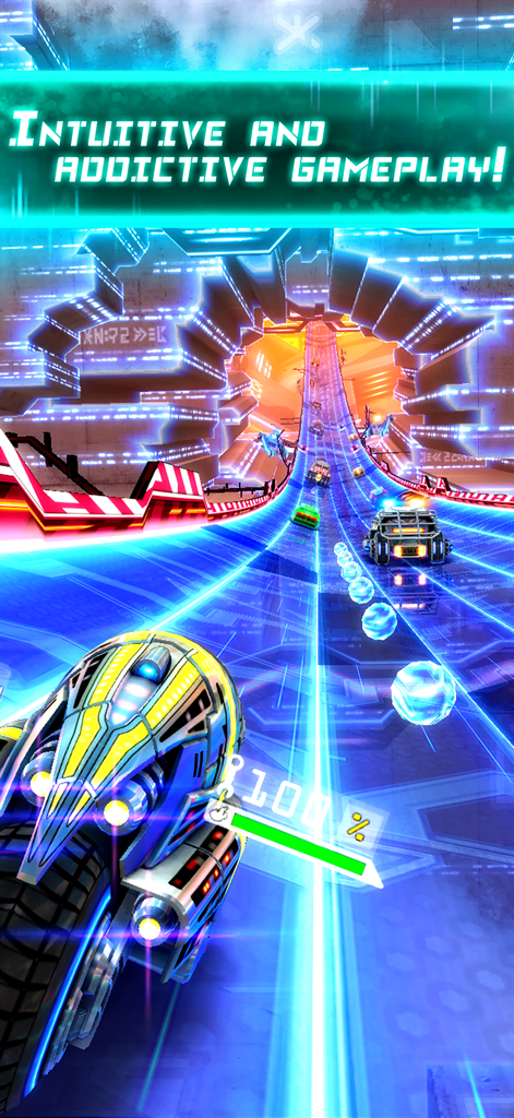 Futuristische Motorradrennen auf einer Neon-Strecke in 32 Secs Traffic Rider