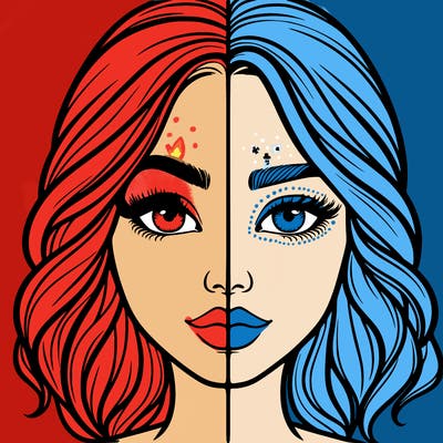 realistic girl split half