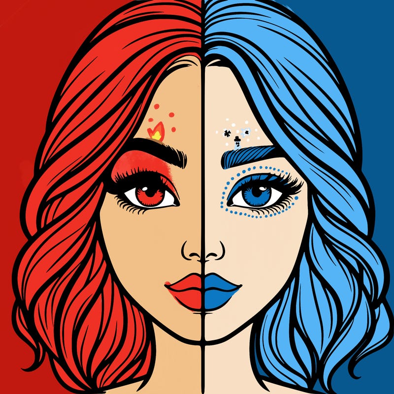 realistic girl split half